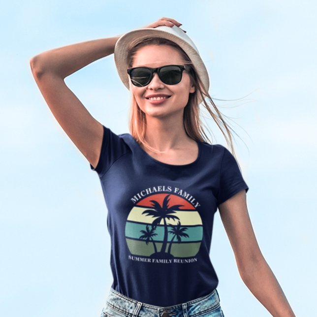 Summer Family Reunion Palm Tree Beach Matching T-Shirt (Creator Uploaded)