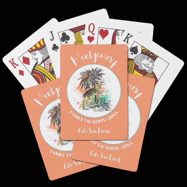 Summer Family Vacation Orange Playing Cards (Summer Family Vacation Orange Playing Cards)