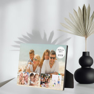 Summer family vacation photo collage plaque
