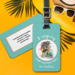 Summer Family Vacation Turquoise Luggage Tag<br><div class="desc">Fun gift for your summer vacation,  this luggage tag features a summer vacation illustration on a turquoise background along with your family name,  year and location in chic lettering and your information printed on the back.</div>