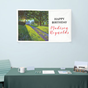 Summer Farm Scene in Bright Sunlight Birthday Banner