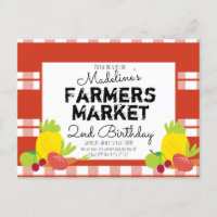 Summer Farmers Market Vegetables Picnic Birthday