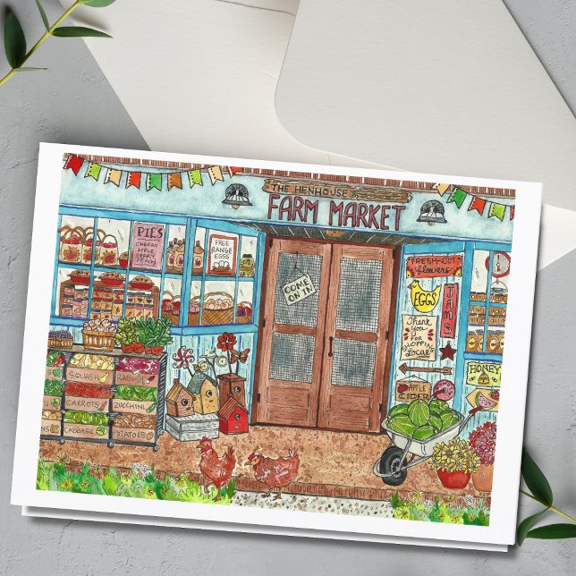 Summer Farmer's Market Watercolor Card (Creator Uploaded)