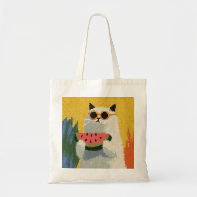 Summer Fat cat wearing sunglasses beach bag (Front)