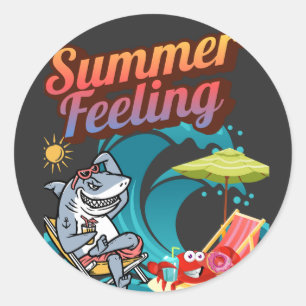 "Summer Feeling" Classic Round Sticker