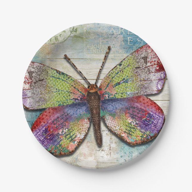 Summer Feelings Butterfly Paper Plate (Front)