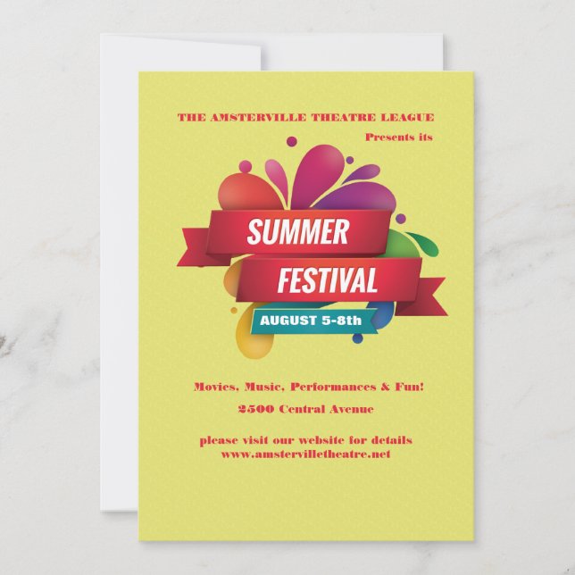 Summer Festival Announcement (Front)
