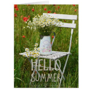 Summer Field Wild Flowers Poppies + Text