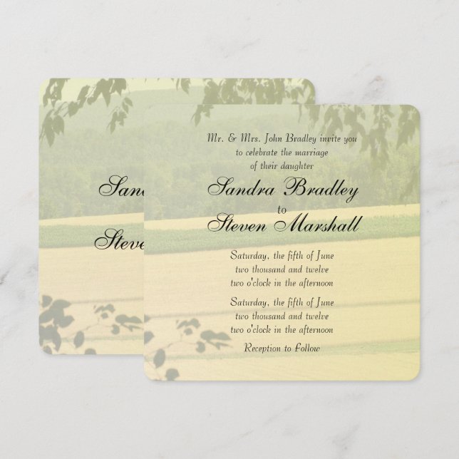 Summer Fields Outdoor Wedding Invitations (Front/Back)