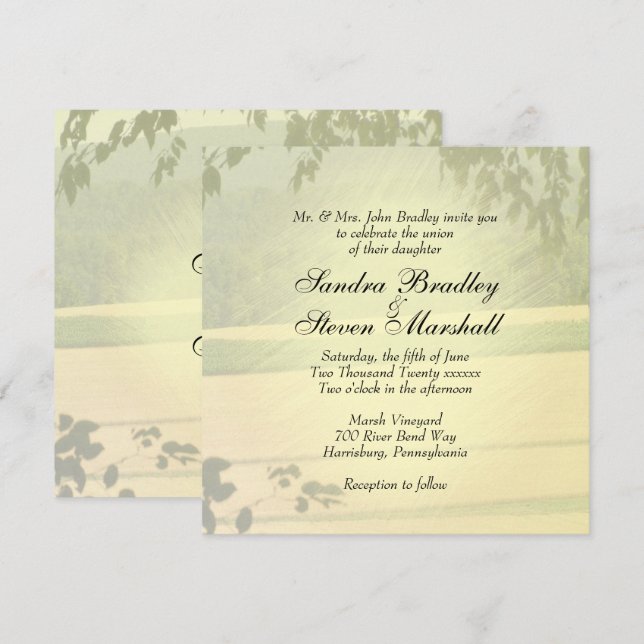 Summer Fields Wedding Invitations (Front/Back)
