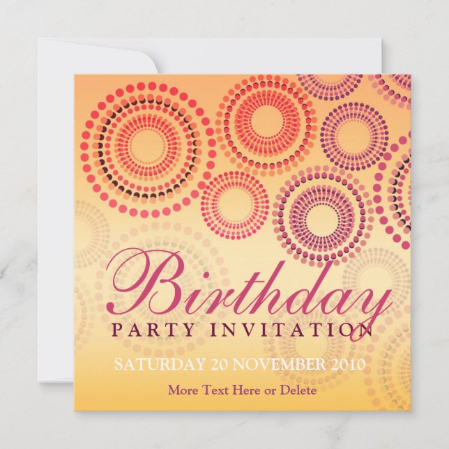Summer Fireworks Party Birthday Invitation (Front)