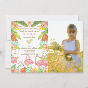 Summer Flamingo Birthday Invitation With Photo