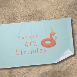 summer flamingo float  kids birthday pool party beach towel