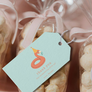 summer flamingo float kids birthday pool party gift tags