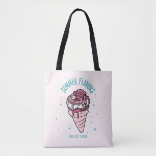 Summer Flavors Dripping Ice Cream Tote Bag