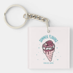Summer Flavours Dripping Ice Cream Key Ring
