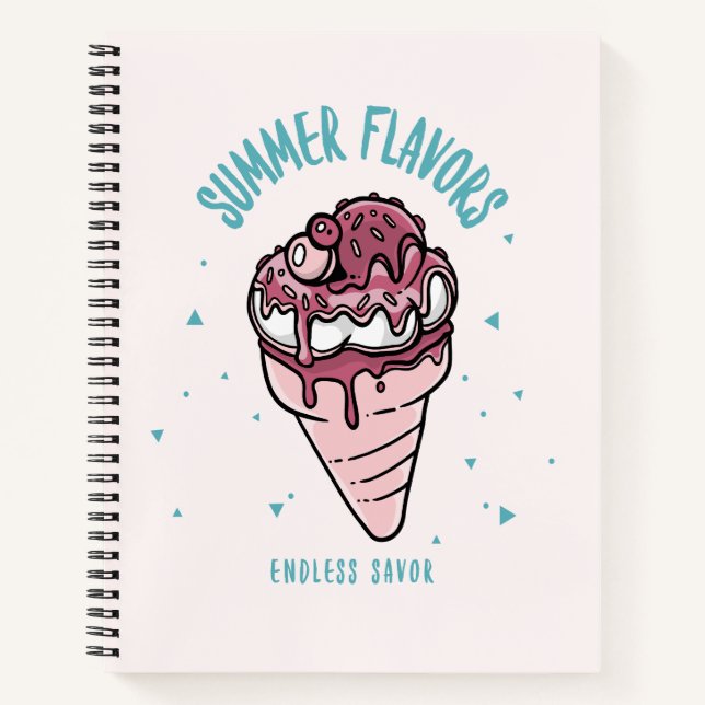 Summer Flavours Dripping Ice Cream Notebook (Front)
