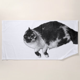 Summer Flip Cat Beach Towel