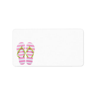 Summer Flip Flops Isolated On White Background Label