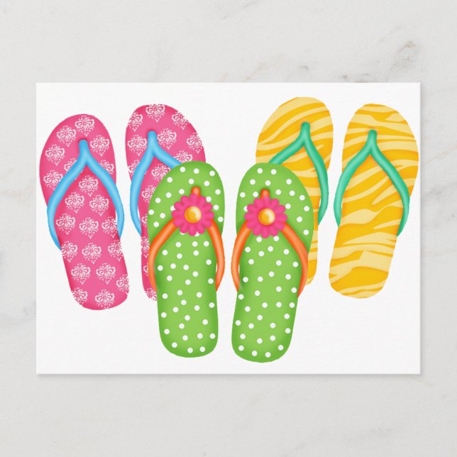 Summer Flip Flops Postcard (Front)