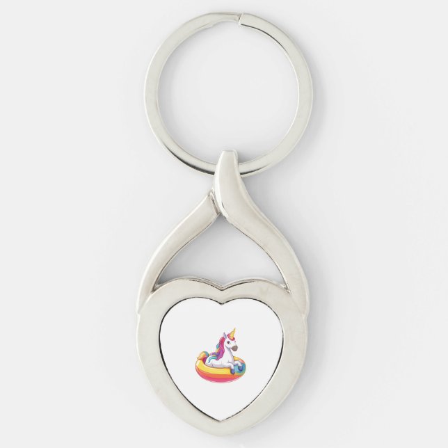 Summer Float Unicorn (1) Key Ring (Front)