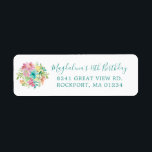 Summer Floral 18th Birthday Return Address<br><div class="desc">Add a pretty touch to your 18th birthday invitation envelope. A summer watercolor floral bouquet decorates the left side. A classic script font let's people know the special occasion. A traditional font adds the address.</div>