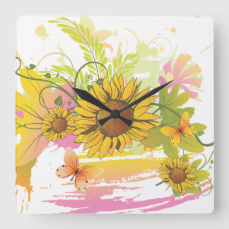 Summer Floral 1A Wall Clock