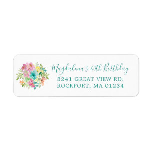 Summer Floral 40th Birthday Return Address