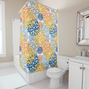 Summer Floral Abstract Bright Colors Pattern Shower Curtain