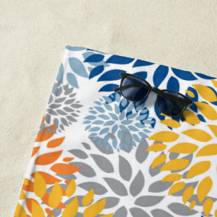 Summer Floral Abstract Bright Colours Beach Towel