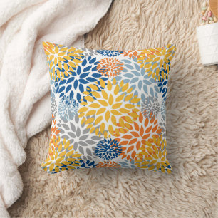 Summer Floral Abstract Bright Colours Pattern Cushion