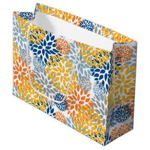 Summer Floral Abstract Bright Colours Pattern Large Gift Bag