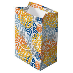 Summer Floral Abstract Bright Colours Pattern Medium Gift Bag