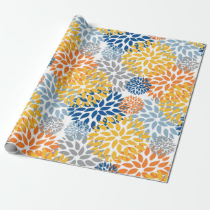 Summer Floral Abstract Bright Colours Pattern Wrapping Paper