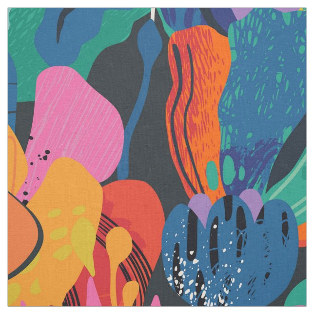 Summer Floral Abstract Fabric (Swatch)