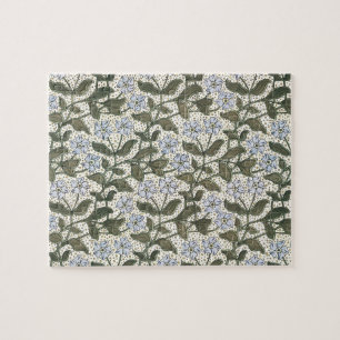 Summer Floral Blue Flower Floral Pattern Jigsaw Puzzle
