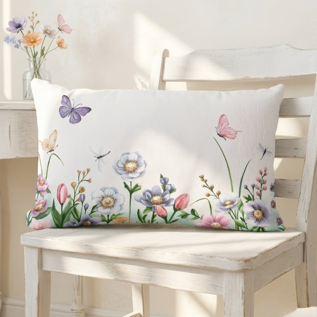  Summer Floral Cushion – 13" x 21" for Sofa  (Creator Uploaded)
