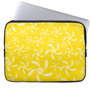 Summer Floral Design. Sunny Yellow. Laptop Sleeve