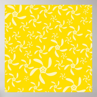 Summer Floral Design. Sunny Yellow. Poster