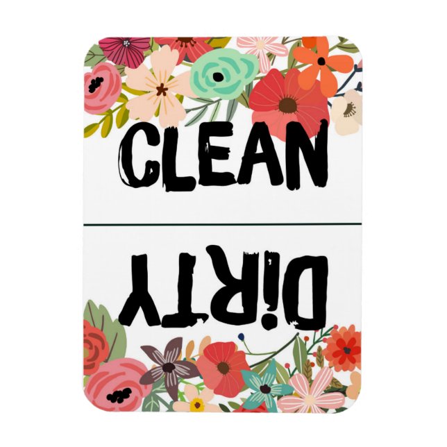 Summer Floral Dishwasher Magnet (Vertical)