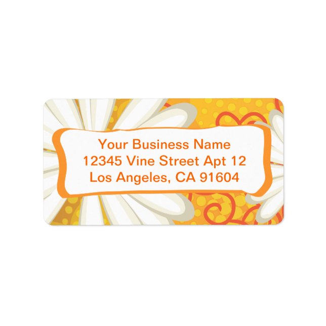 Summer Floral Dotted Tribal Daisy Tattoo Pattern Label (Front)