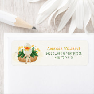 Summer Floral Duckling Baby Shower Return Address