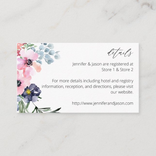 Summer Floral Enclosure Card (Front)