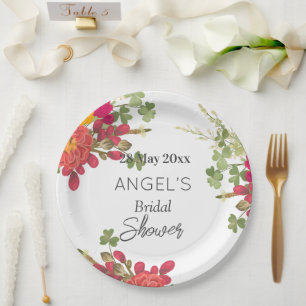Summer Floral Garden Bridal Shower  Paper Plate