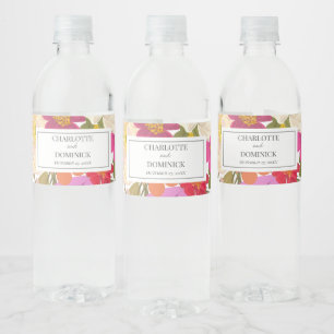 Summer Floral Garden Wedding Favours   Water Bottle Label