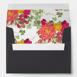 Summer Floral Garden Wildflower Wedding Envelope
