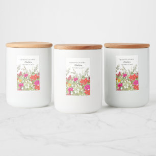 Summer Floral Garden Wildflowers Wedding Food Label
