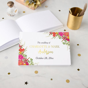Summer Floral Garden Wildflowers wedding Guest Book
