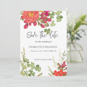 Summer Floral Garden Wildflowers Wedding Save The Date