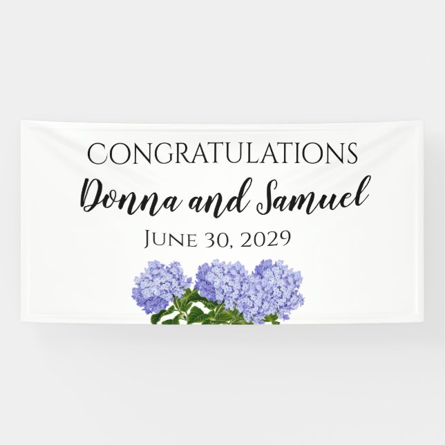 Summer Floral Hydrangea Wedding Banner (Horizontal)